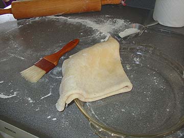 Easy transfer of dough to pie pan if you fold it into quarters