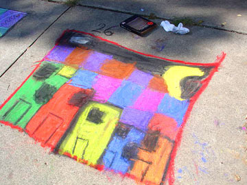 This young fellow was enamored with the buildings in drawing 17 - he did a great job