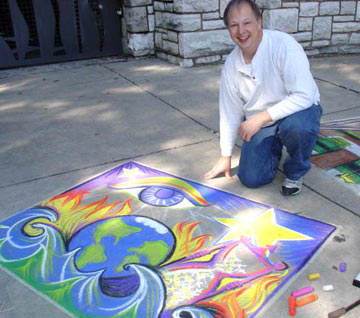 Mike poses with his eye in the sky