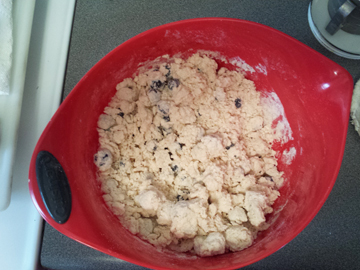 Notice how dry my mixture looks?  I added a bit more cream.  See note.