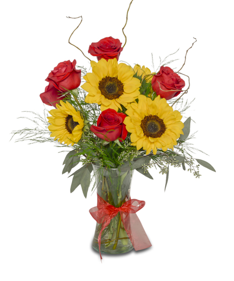 Walter Knoll Florist Roses and Sunflowers Bouquet