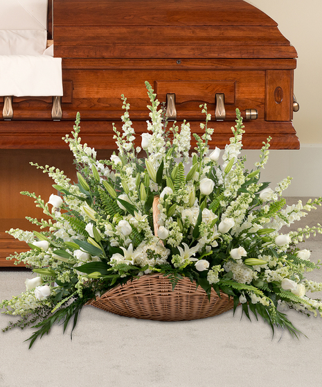 Elegant White Fireside Basket