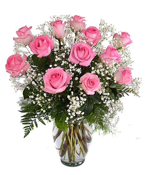 Walter Knoll Florist Dozen Pink Roses Bouquet