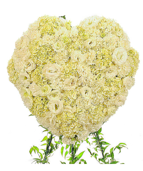 Elegant White Full Heart Display