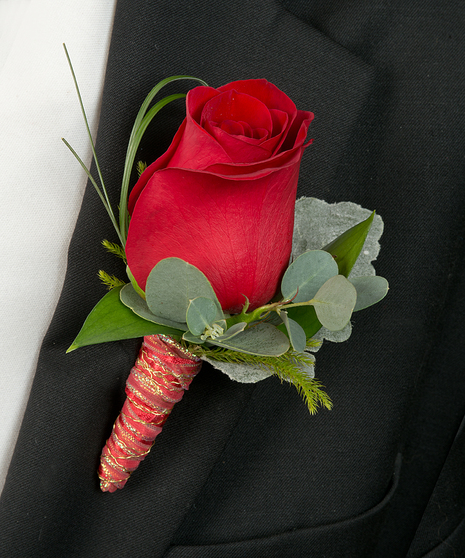 Red Roses Boutonniere