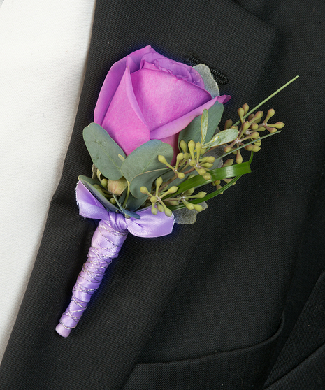 Lavender Rose Boutonniere
