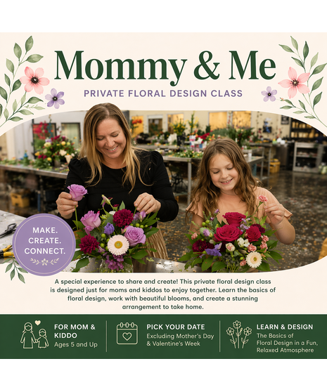 mommy and me floral design class flower arranging workshop