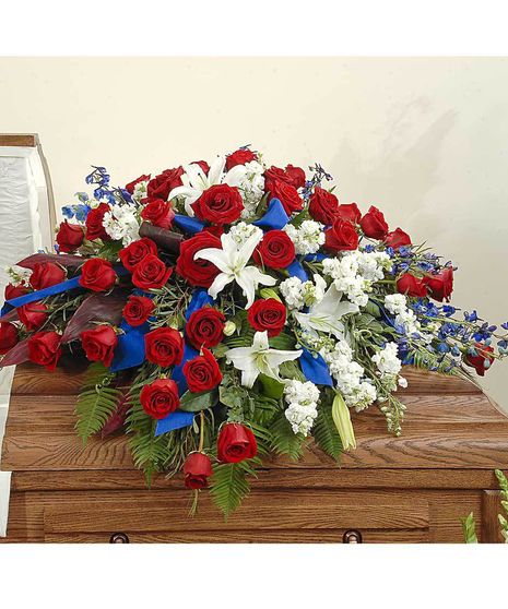 Patriotic Half Casket Spray