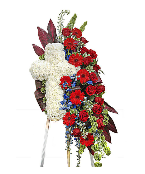 Patriotic Cross with Spray