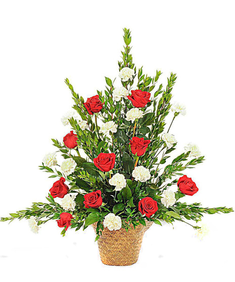 Roses & Carnations Fan Display