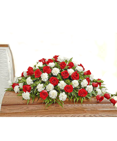 Roses & Carnations Half Casket Spray