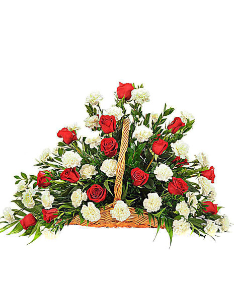 Roses & Carnations Fireside Basket