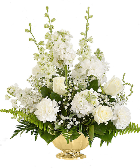 Elegant all white traditional fan display