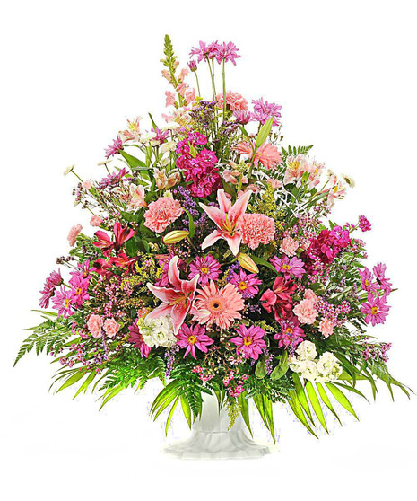 Traditional Mix Fan Shaped Funeral Basket