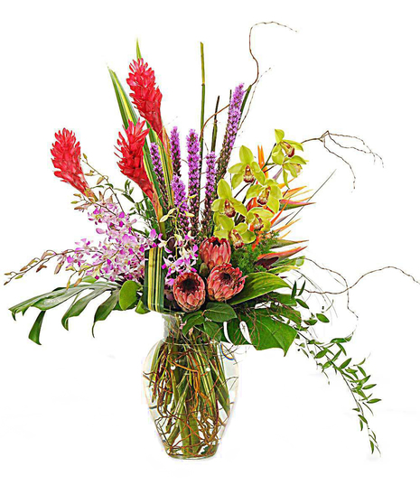Tropical Fusion Glass Urn Arrangement