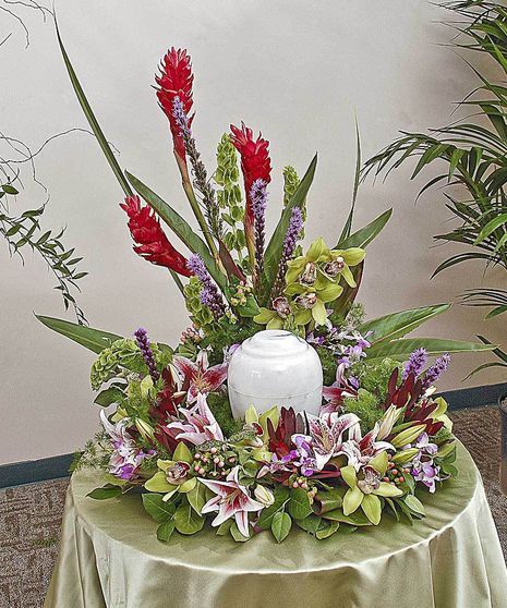 Tropical Fusion Memorial Urn Display