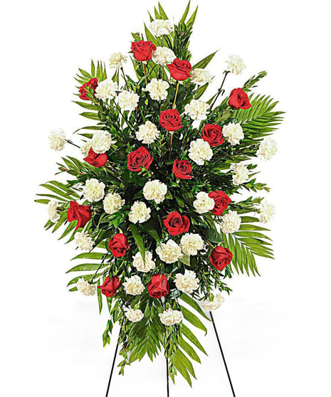 Roses & Carnations Traditional Easel Spray