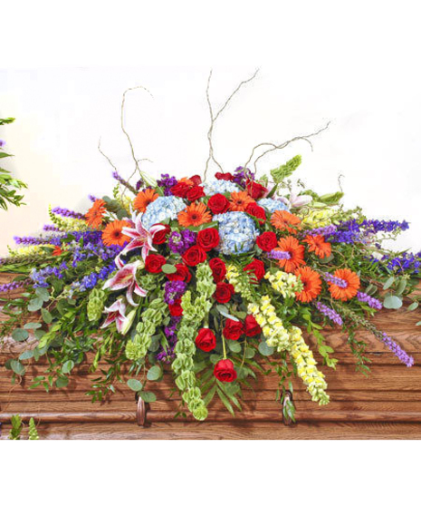 Vivid Euro Garden Full Casket Spray