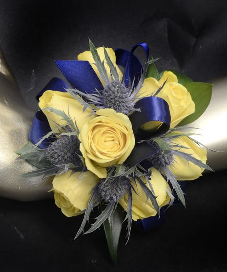 Navy Wrist Corsage