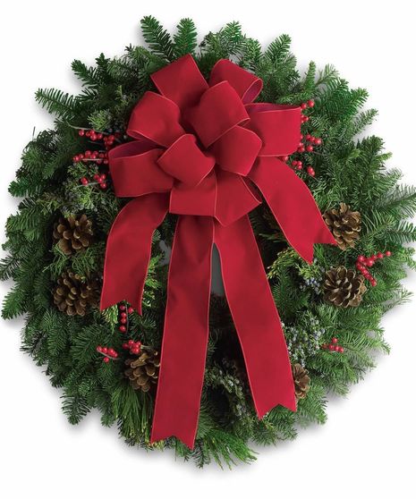 Red Decorated Artificial Wreath