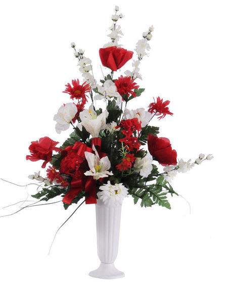 Red White Cemetery Cone Display