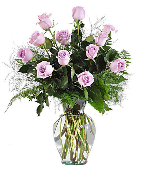 One Dozen Lavender Roses