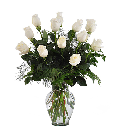 One Dozen White Roses